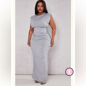 PrettyLittleThing Heather Gray Sleeveless Maxi Dress